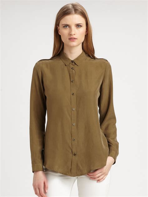 burberry blouse green|Burberry blouse price.